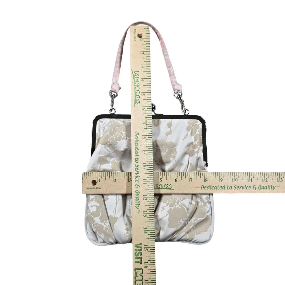 Mia Mia Frame Clutch Bag Womens Small Pink Cream Floral Reversible